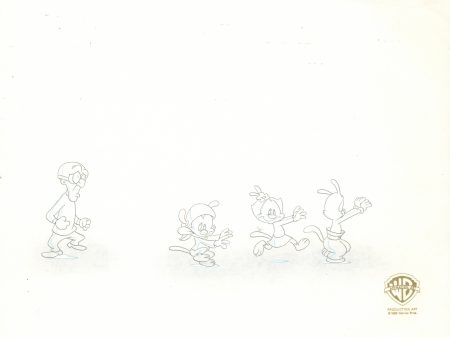 Animaniacs Original Production Drawing: Yakko, Wakko, Dot, Dr. Scratchansniff For Sale