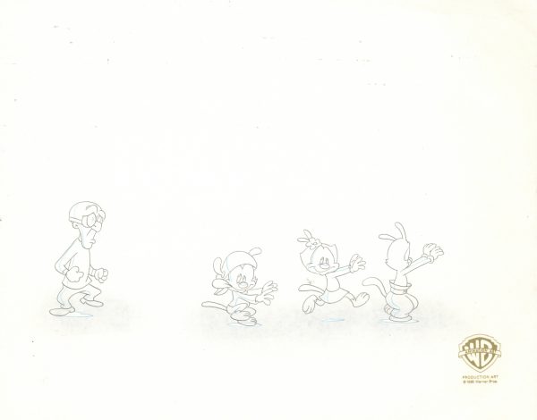 Animaniacs Original Production Drawing: Yakko, Wakko, Dot, Dr. Scratchansniff For Sale