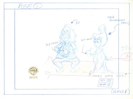 Beetlejuice The Animated Series Original Production Drawing: Beetlejuice, Lydia Online